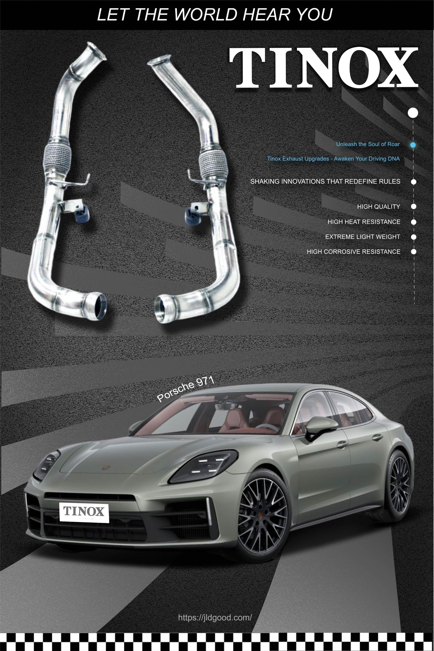 Sección frontal del Porsche 971