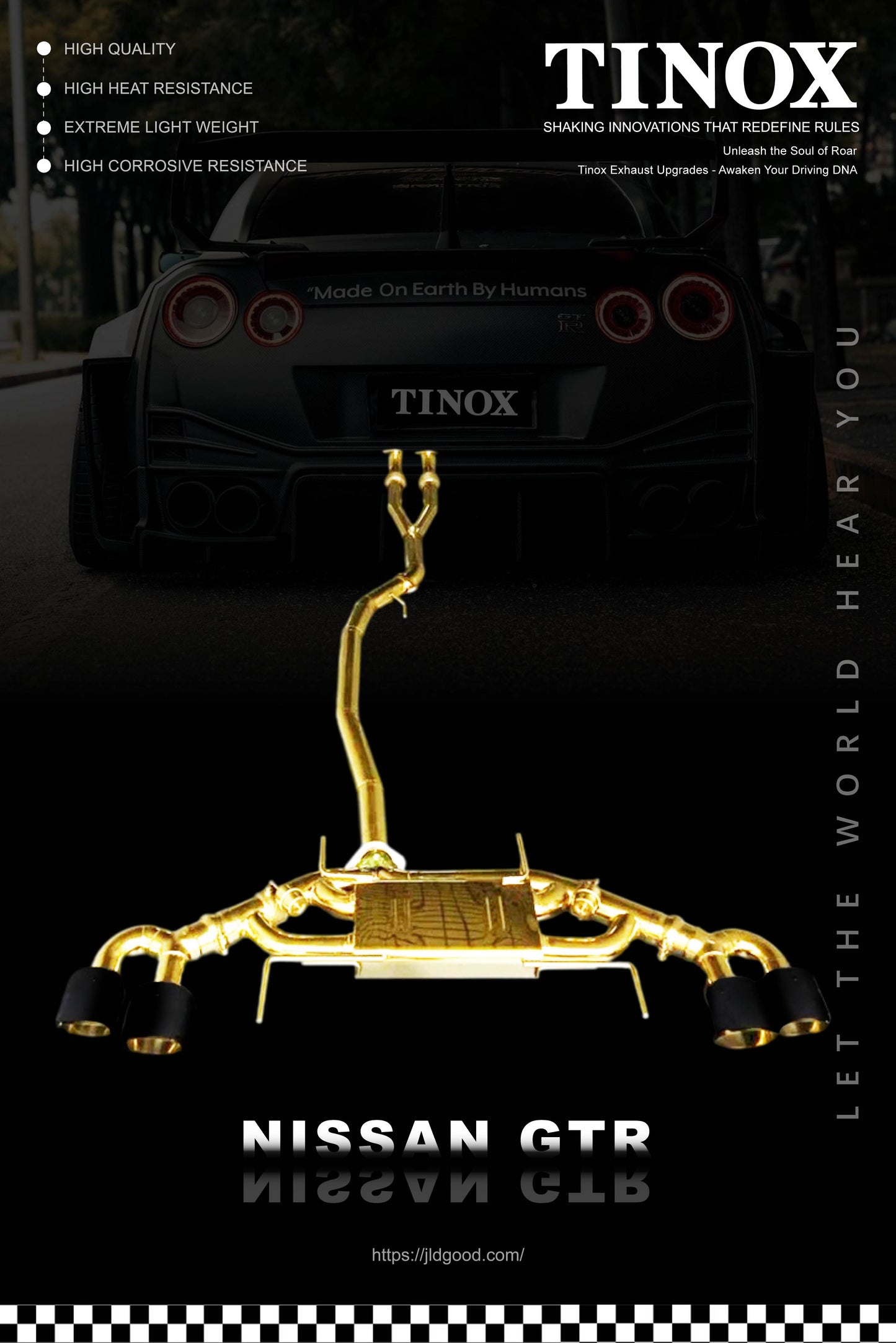 Nissan GTR chapado en oro